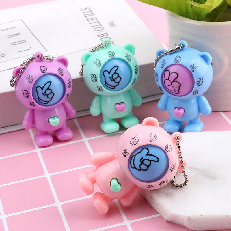 Rock Paper Scissors Bear Toy Keychain