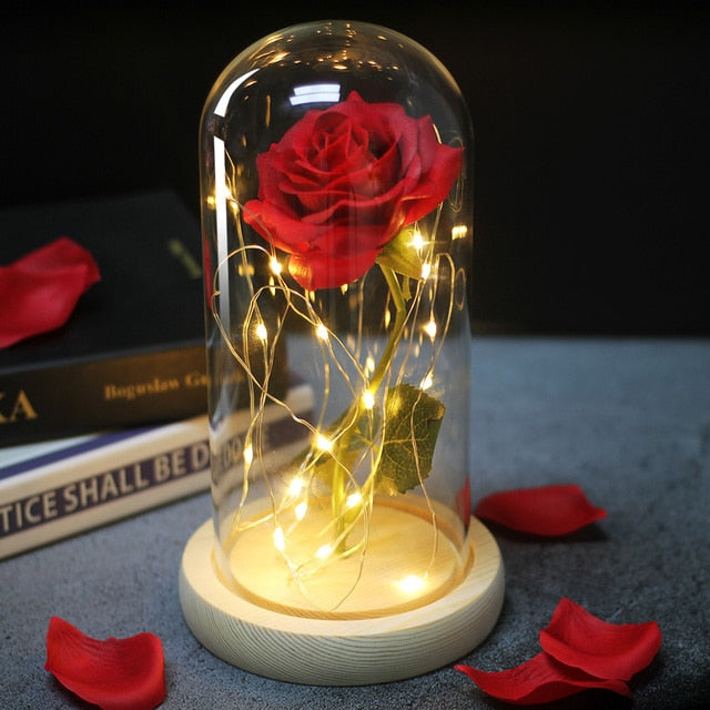 Eternal Artificial Rose Glass Dome