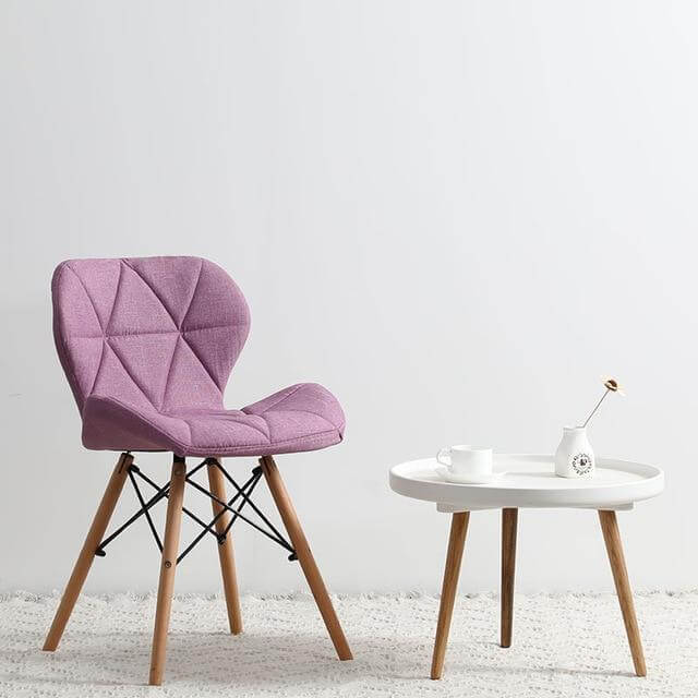 Modern Nordic Leather Wood Chair