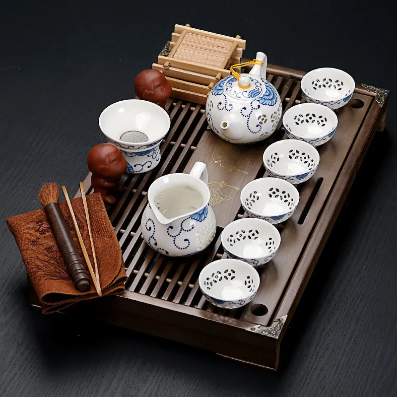 Vintage Time Chinese Style Tea Tray Set