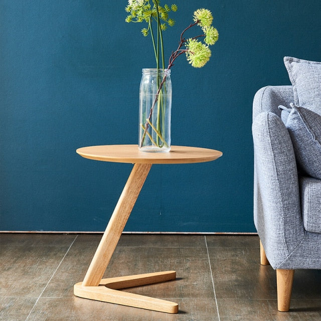 Elegant Wooden Sofa Side Round Desk