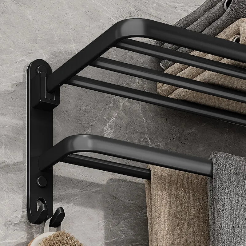 Elegant Life Space-Saving Foldable Aluminum Towel Rack