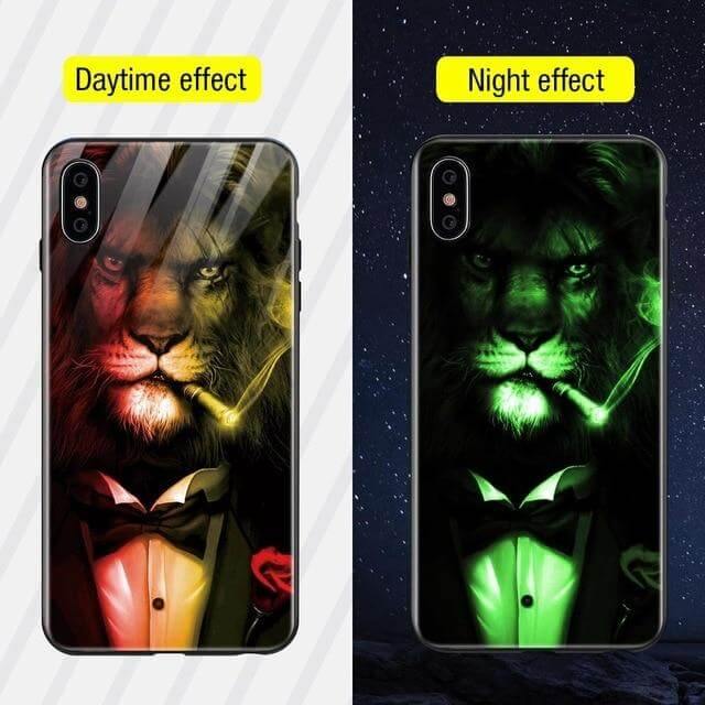 Iphone Luminous Cute Luxury Anti Scratch Glass Case