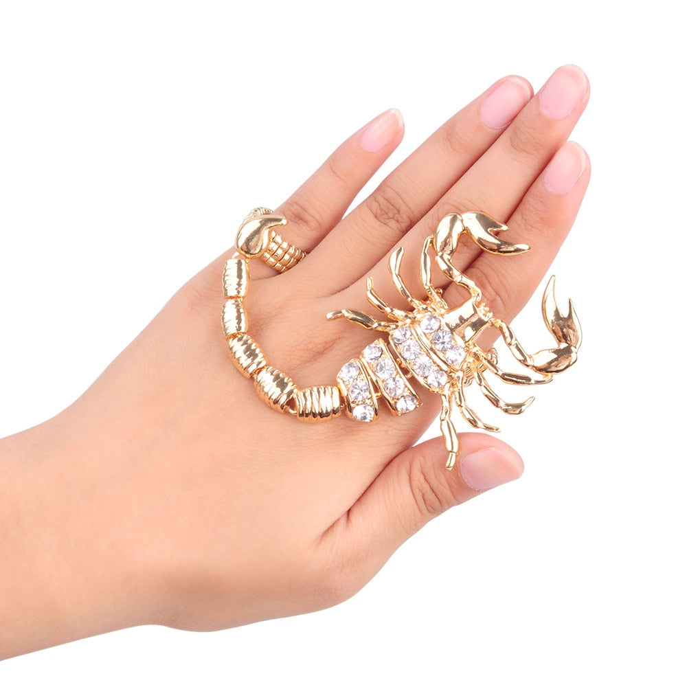 Scorpion Punk Crystal Ring