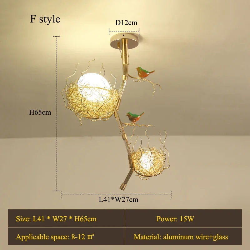 Bird Nest Egg Rustic Minimalist Lamp