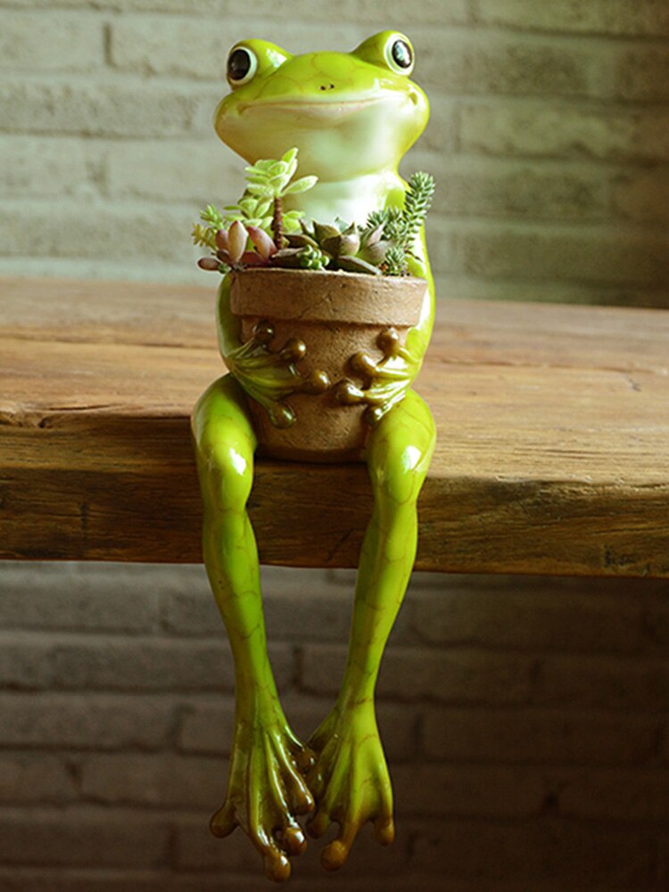 Resin Frog Fairy Flower Pot