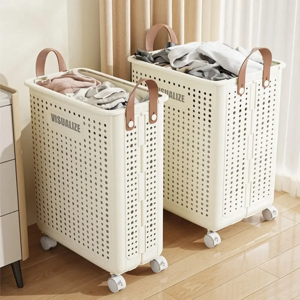 Easy Mobility Modern Space-Saving Laundry Organizer Basket