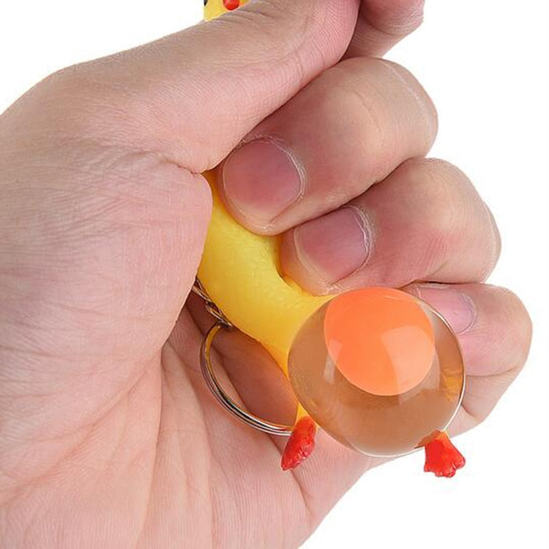 Funny Anti-stress Lazy Chicken Toy Keychain