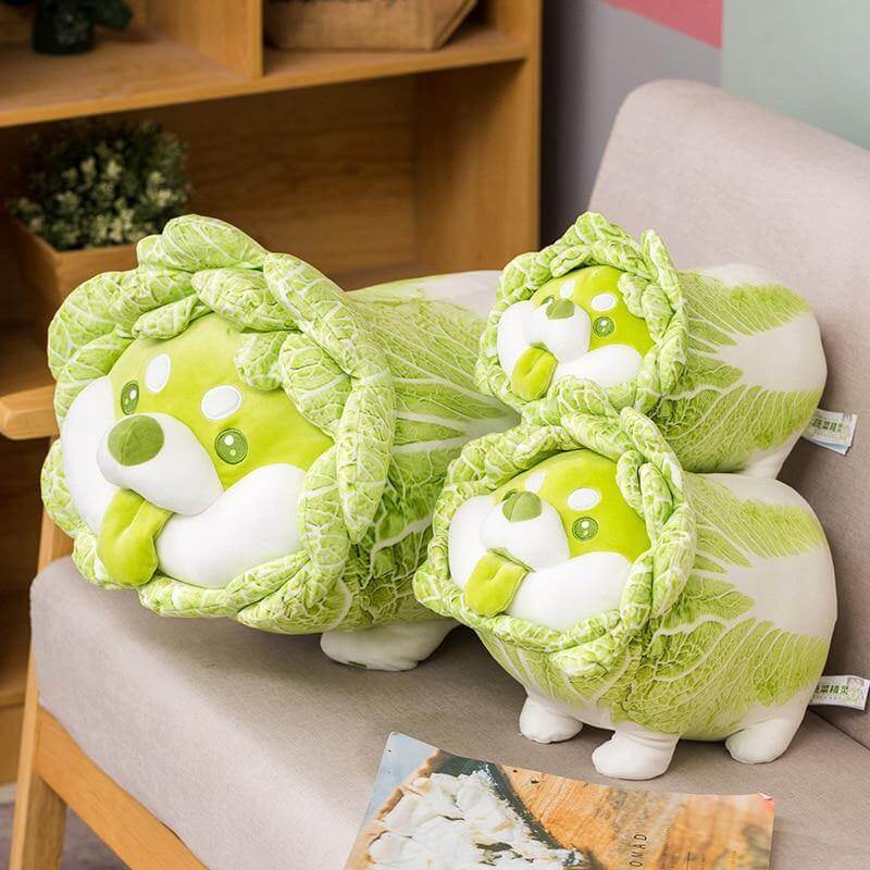 Cute Vegetable Cabbage Stuffed Dog  Pillow