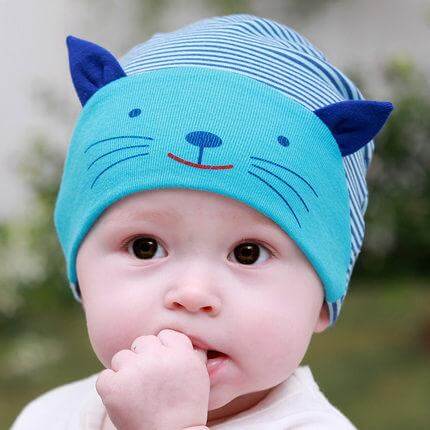 DreamShining Cotton Baby Hat Lovely Cat Stripe for babies