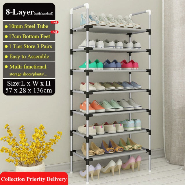 Adjustable 30 Pair Shoe Rack Space Saving Storage Organizer