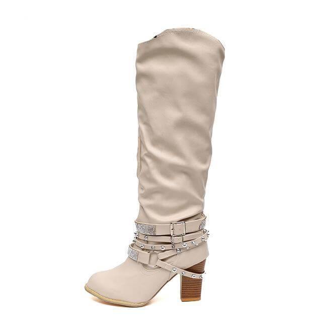 Designer Stylish Mid-calf  Non-slip Female Boots