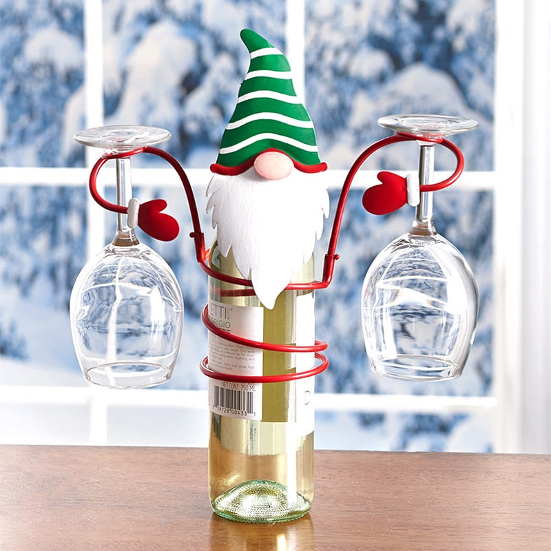 Christmas Wine Bottle Glass Holder