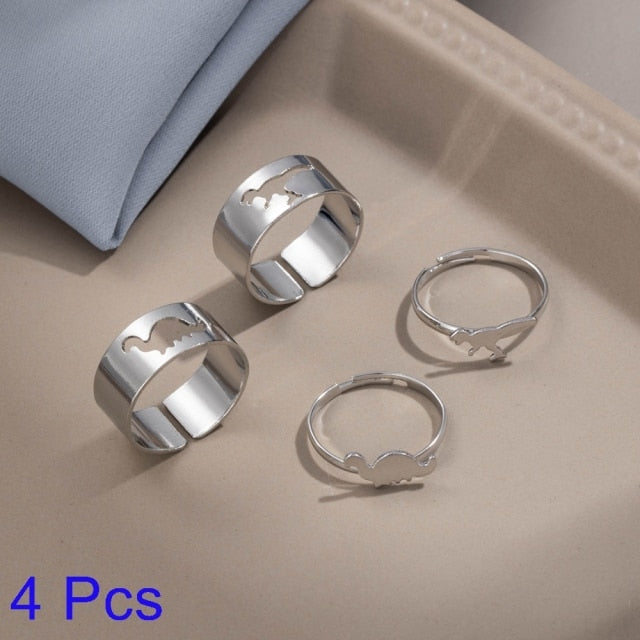 Creative Lovely Couples Matching Ring Set