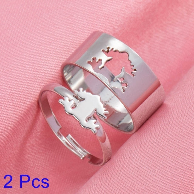 Creative Lovely Couples Matching Ring Set