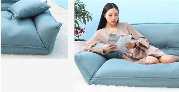 Sleeper Modern Legless Sofa with 2 Pillows