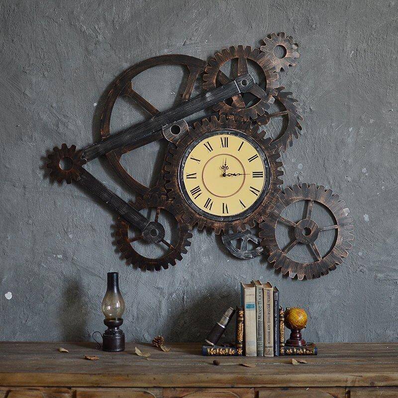 3D Gear Retro Wall Clock