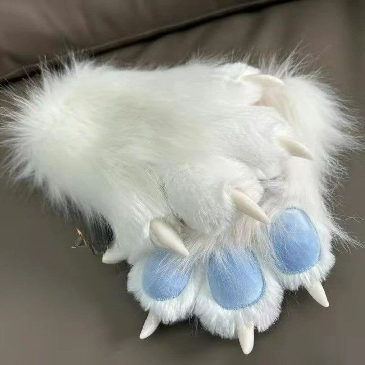 Padded Furry Paw Winter Hand Gloves