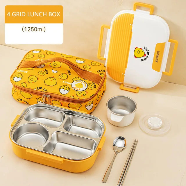 Insulated Divider Stainless Steel Lunchbox Set