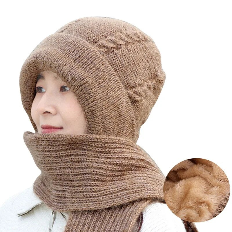 Winter Protection Plush Hat Scarf