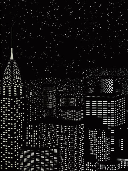 Blackout Amazing City Night View Window Sticker