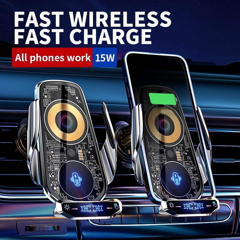 Automatic Magnetic Wireless Charging Car Phone Holder