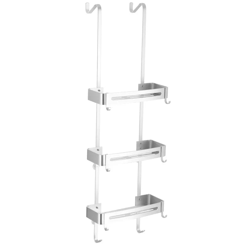 Sleek Shower Nail-Free Dual Layer Organizer Rack