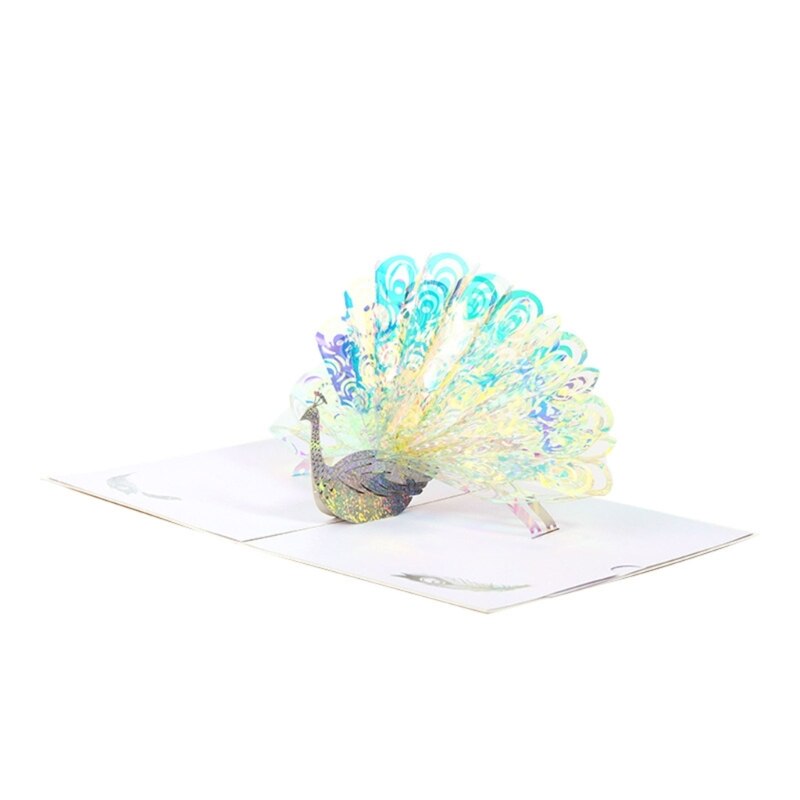 3D Shining Peacock Decorative Card