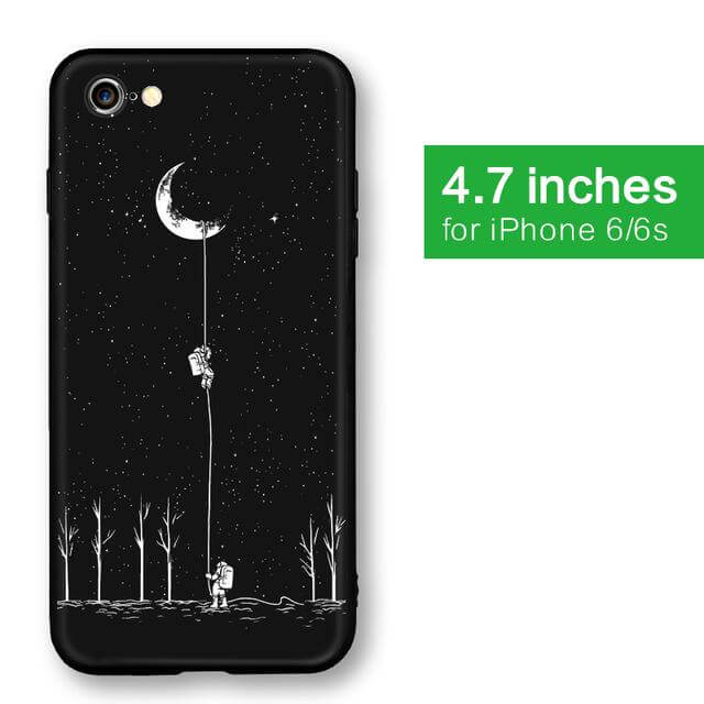 Cool Space Moon Astronaut Iphone Case