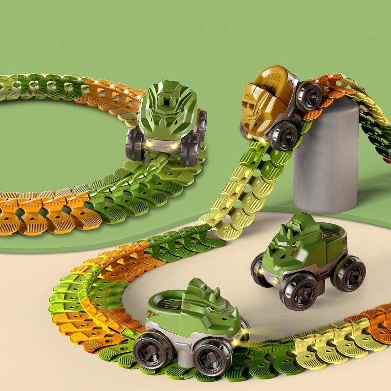 Dinosaur Traffic Jam Gravity Race Track Toy