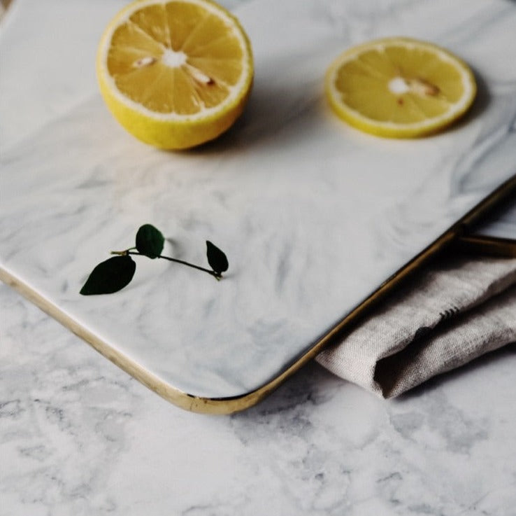 Elegant White Marble Ceramic Cutting Board