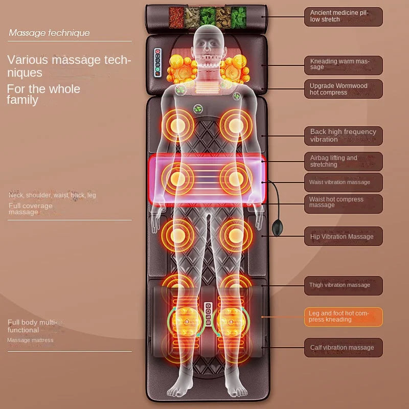 Infrared Heat Vibration Therapy Full Body Massage Mattress