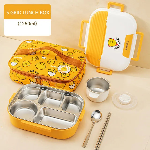 Insulated Divider Stainless Steel Lunchbox Set