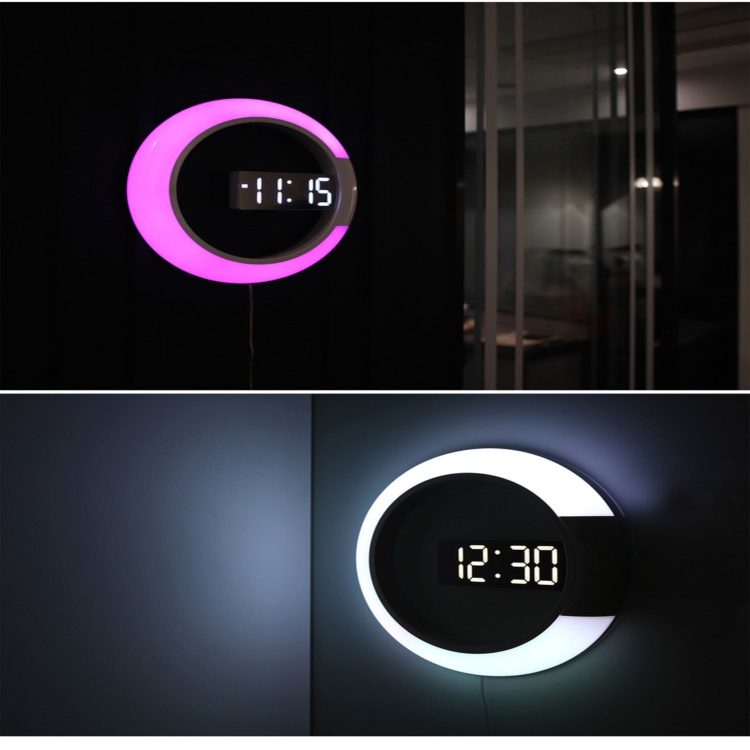 LED Ring Lamp Wall Clock