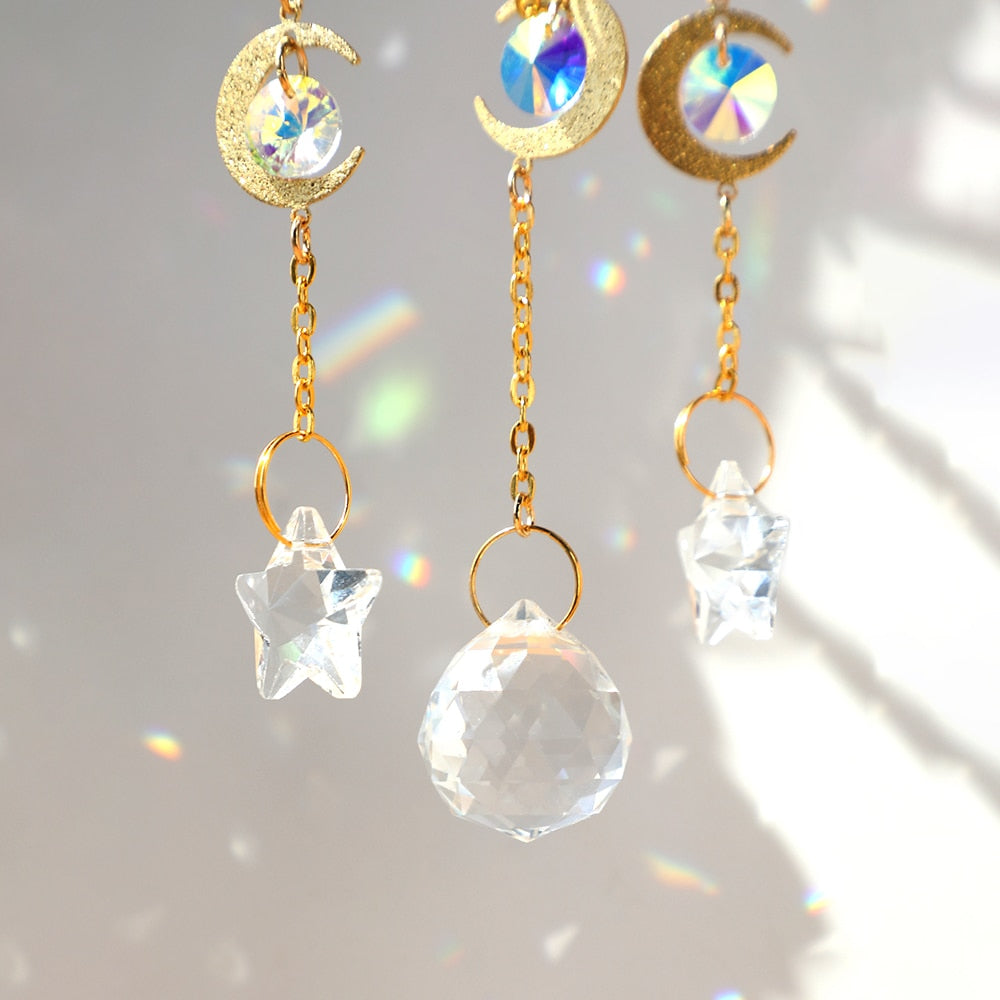 Crystal Sun Catcher Moon Decor