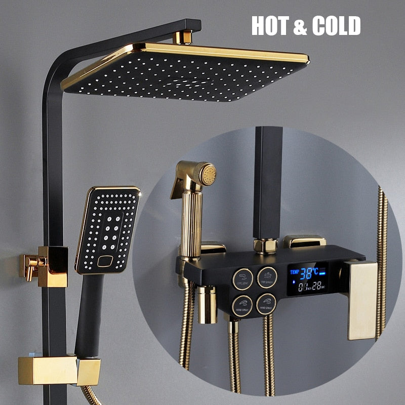 Elegant Digital Wall Mounted Smart Thermostatic Bath Faucet