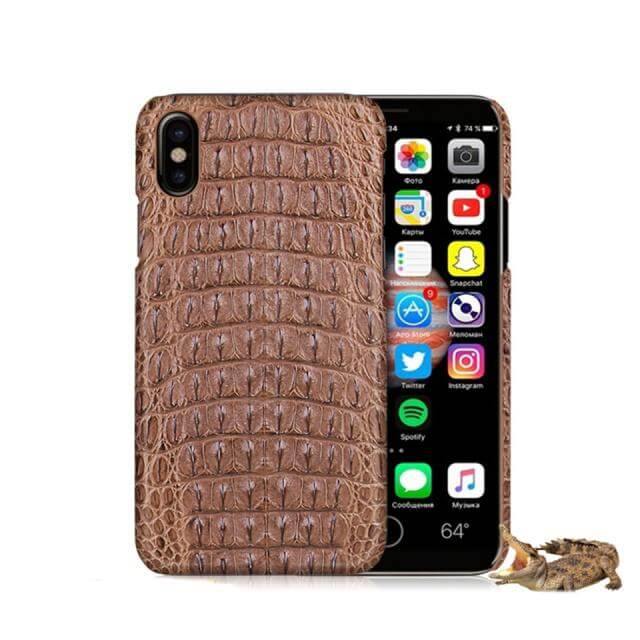 Super Luxury Genuine Crocodile Skin Leather Case For iPhone X