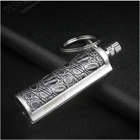 Leather Keychain Metal Match Inferno Lighter