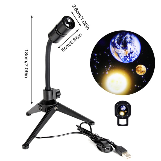 Rotatable Space Earth Mini Led Projector