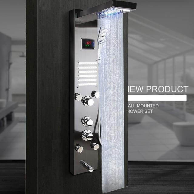 Elegant Digital Massage System Digital Led Panel Shower Sets