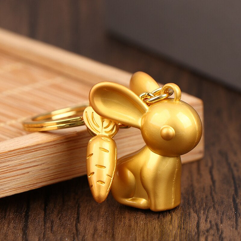 Lucky Rabbit Ring Keychain