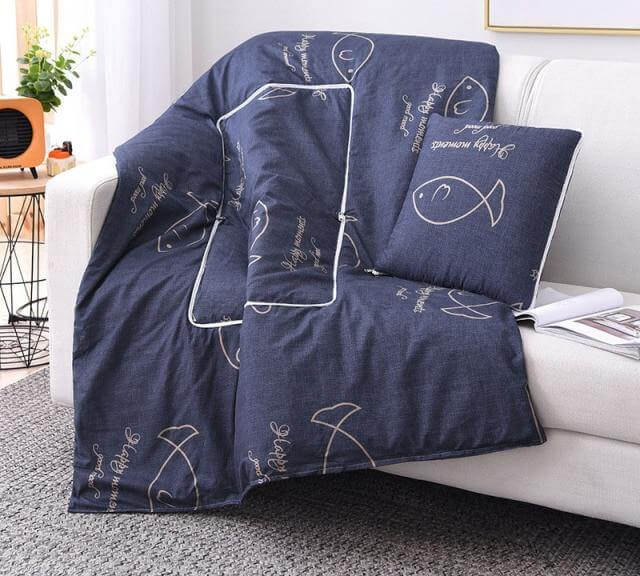 2In1 Colorful Cartoon Pillow Blanket