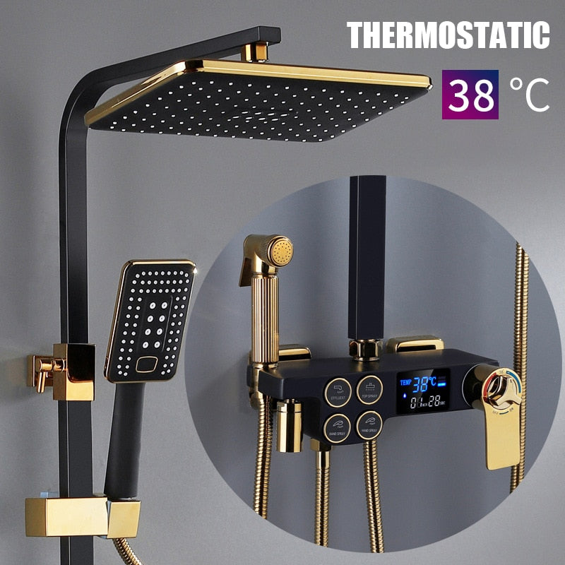 Elegant Digital Wall Mounted Smart Thermostatic Bath Faucet