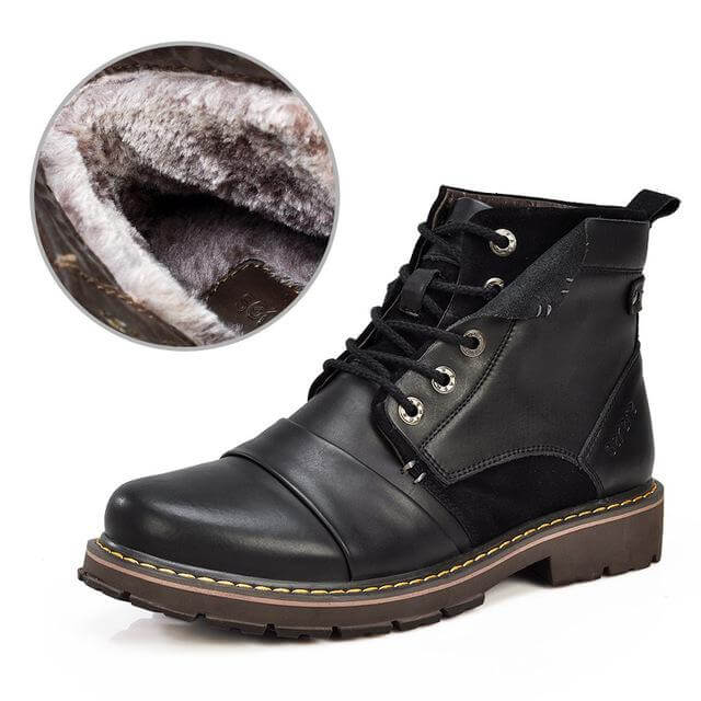 Men Leather Winter Boots