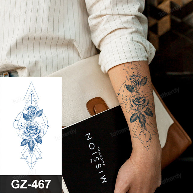 Blooming Flower Orchid Semi-Permanent Temporary Tattoo