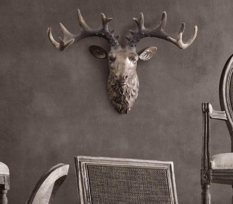 Modern Pure Handmade Hanging Moose and Sheep Head Decoration