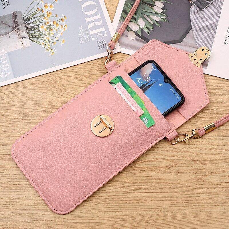 Transparent Women Wallet Shoulder Phone  Case