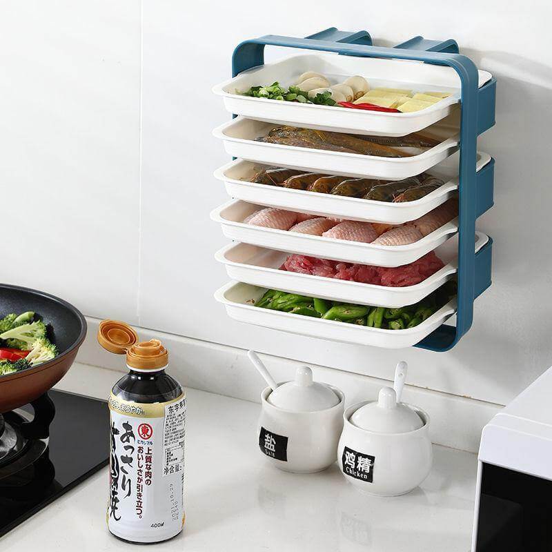 Wall-Mounted Multi Layer Kitchen Food Cooking Organizer