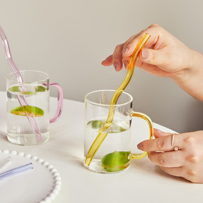 Colorful Environment Friendly Reusable Glass Straw