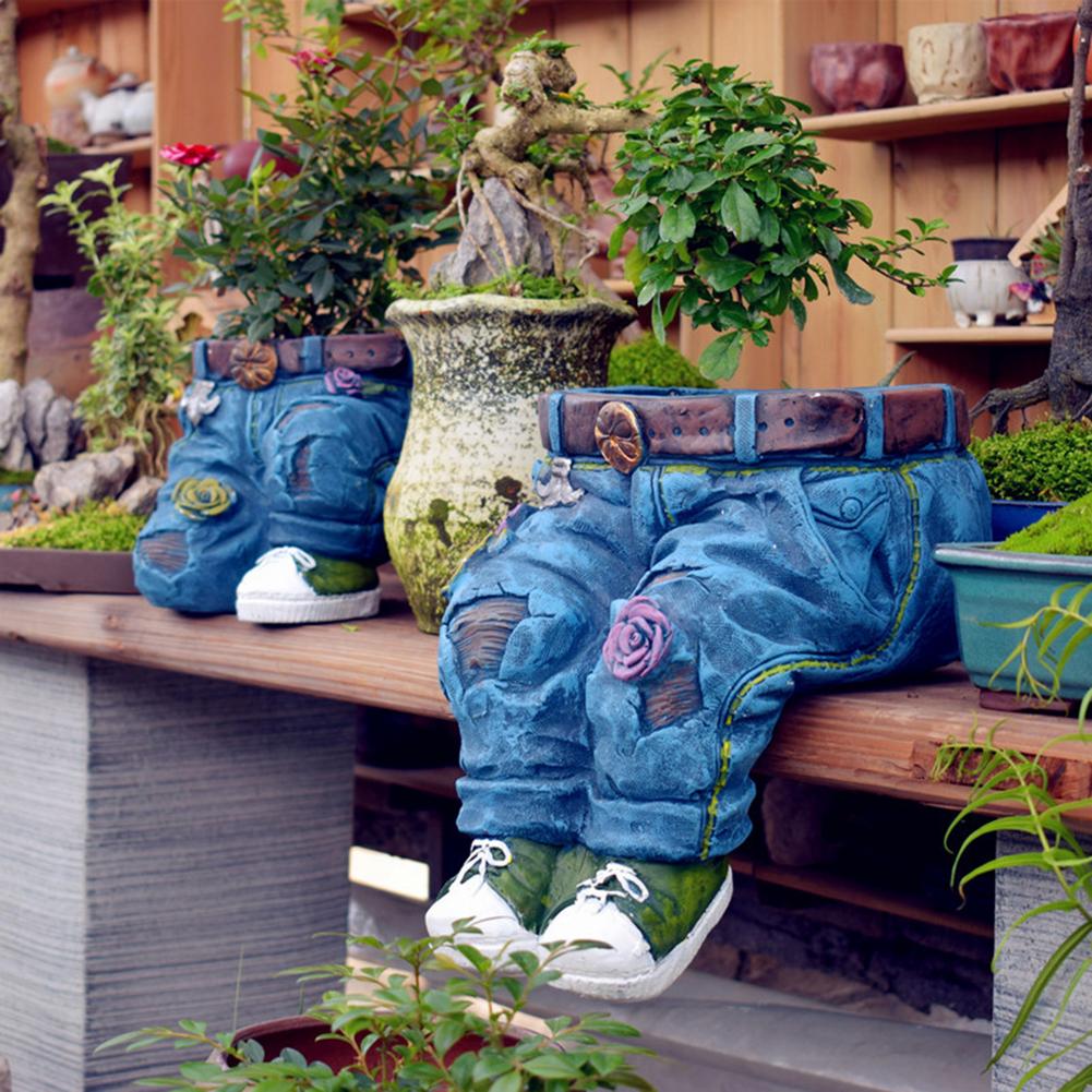 Garden Jean Pants Resin Flower Pot